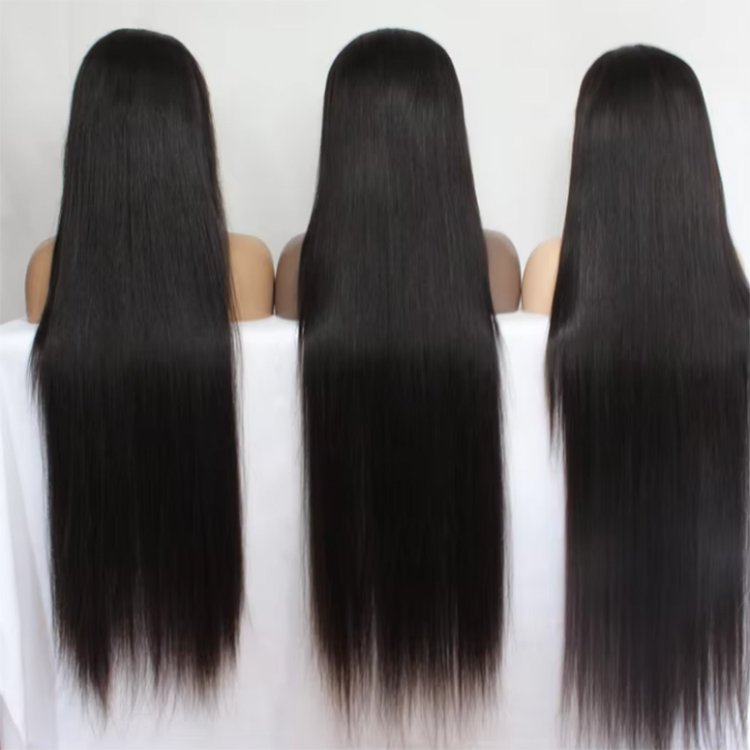 Modern Natural Color Virgin Human Hair Wigs Glueless Transparent Full Lace Front Straight Human Hair Wigs