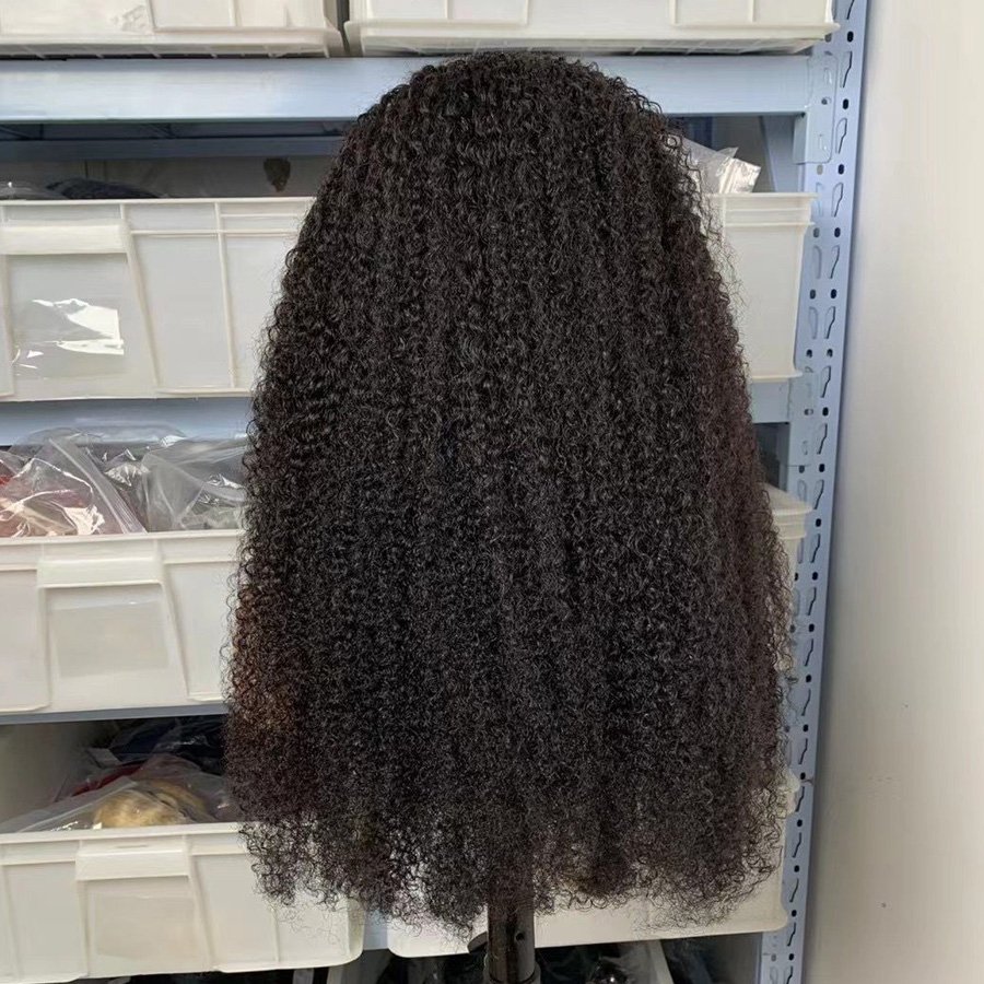ZSF Kinky Curly 13*4 Transparent Frontal Lace Wig For Black Women Unprocessed Raw Virgin Hair