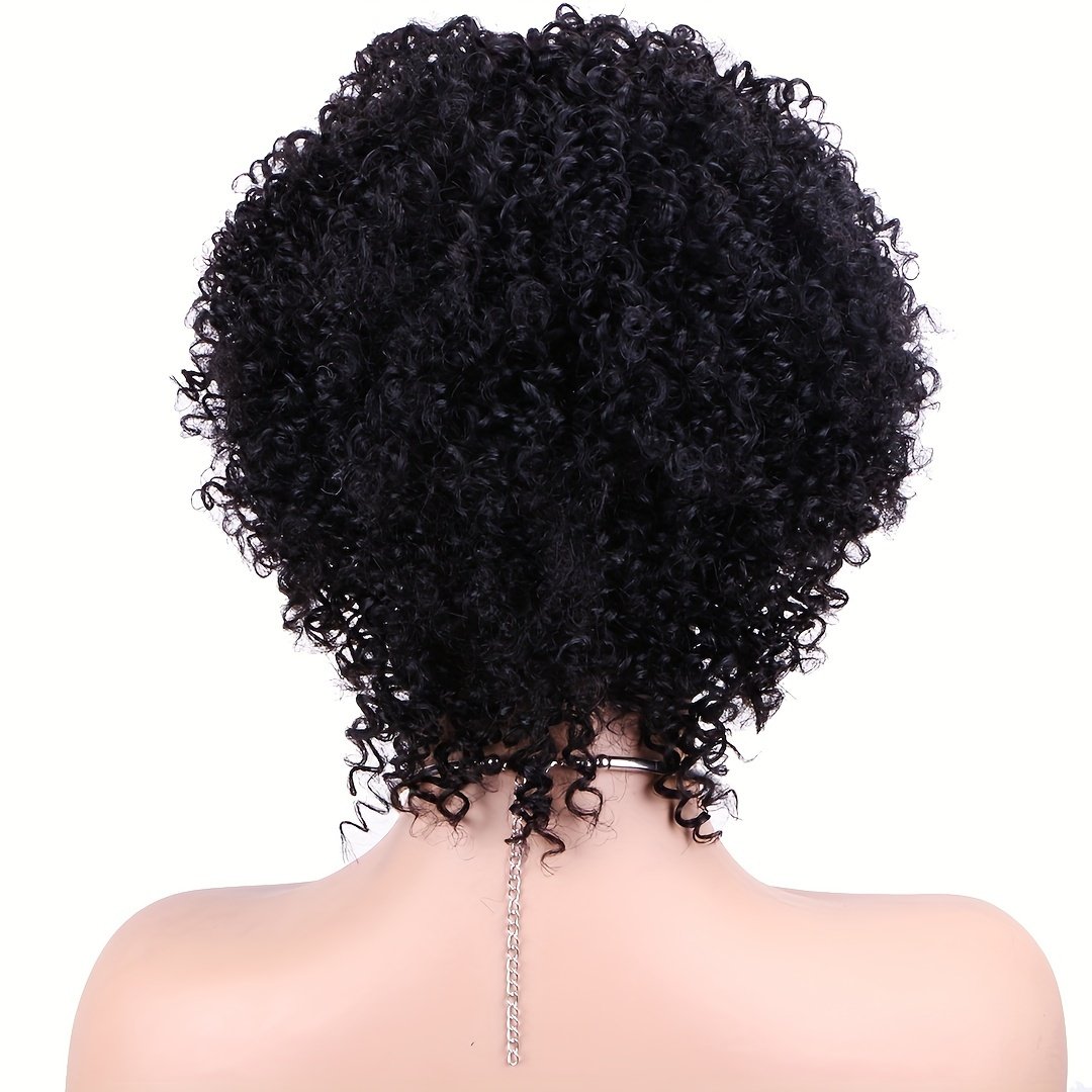 Cheap Short Natural Black Color Wavy Pixie Cut Wigs No Lace PrePlucked Afro Curly Bob Pixie Remy Human Hair Wigs for Black Women