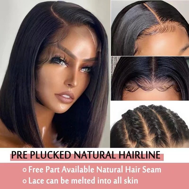 Hot Sale Factory Cheap Short Human Natural Hair Wigs Bob Lace Wig Vietnam Bone Bob Human Hair Wigs