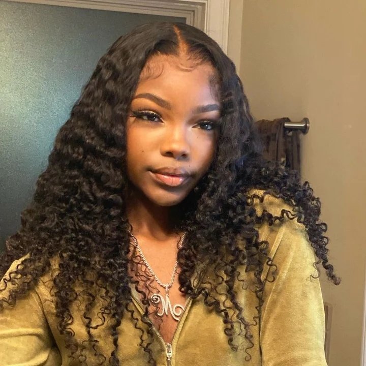 Wholesale Natural Color Breathable Kinky Curly HD Transparent 13x4 Lace Frontal Human Hair Wig