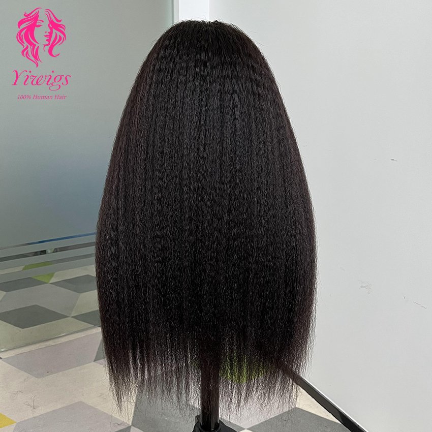 High Quality Kinky Straight V Part Human Hair Wig Glueless 100% Brazilian Virgin Hair V Part Wigs For Black Women