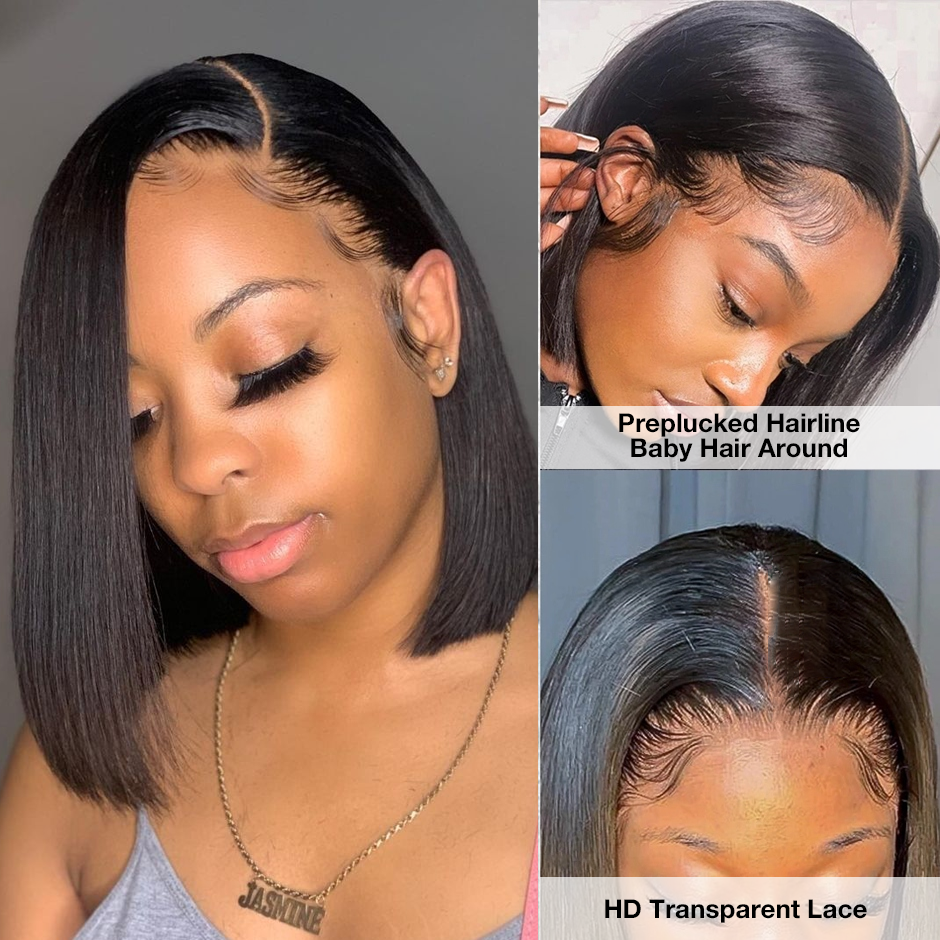 Wholesale Peruvian Short Bob Wigs Human Hair Lace Front Custom Full Lace Human Hair Wigs Hd Lace Frontal Wigs For Black Women