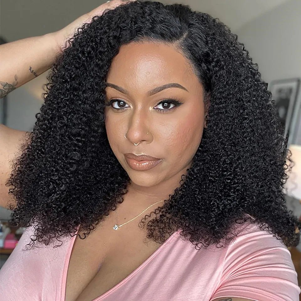 100% Human Hair V Part Human Hair Wig No Leave Out Afor Kinky Curly Wigs For Women Brazilian Human Hair Wig