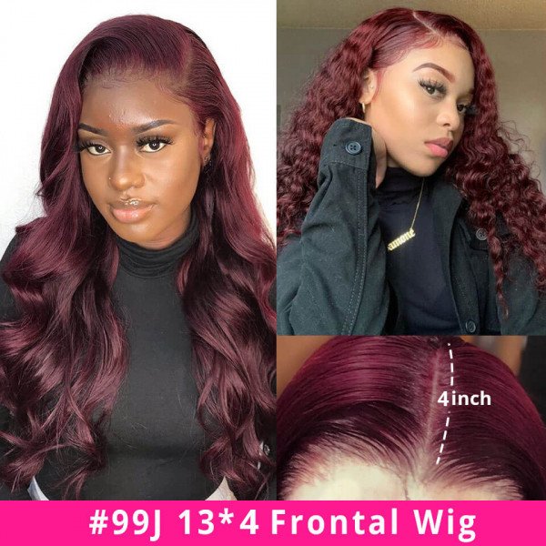 Burgundy Straight Full Lace Human Hair Wigs with Baby Hair 99J Colored Hd Lace Frontal Wigs For Black Women 360 Lace Front Wigs