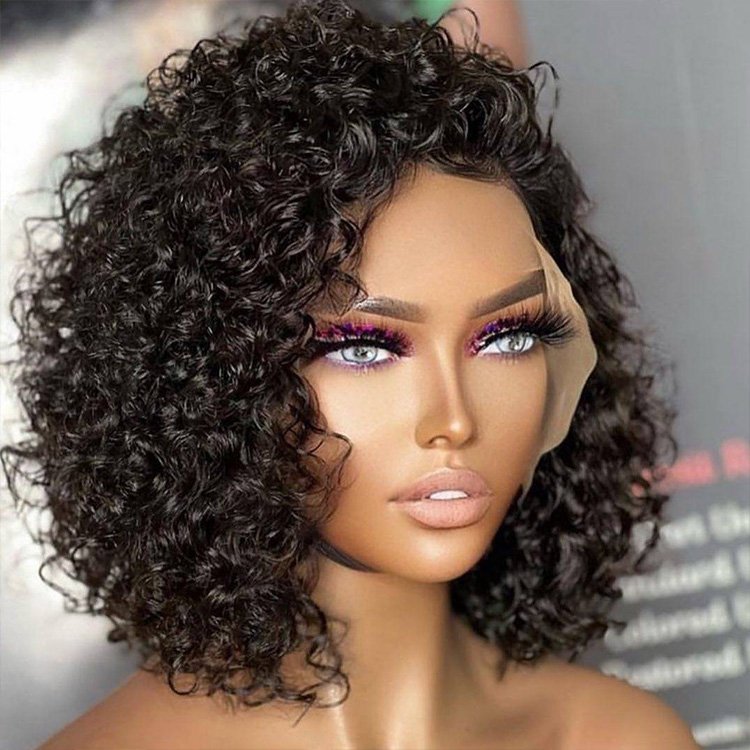 Short hd lace wigs pixie cut curly Indian hair wigs 100 percent human hair wigs