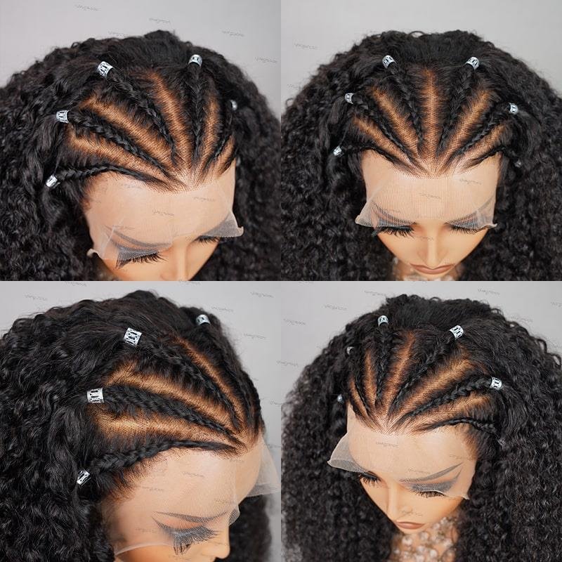 Halo Braided Kinky Curly Short Bob Wigs Raw Brazilian Short Human Hair Lace Front Wigs Hd Lace Frontal Wigs Human Hair Vendor