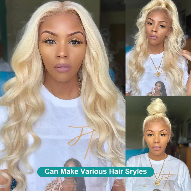 Wholesale 40 Inch Blonde Body Wave Human Hair Wigs 13X4 Hd Transparent 613 Lace Front Wigs