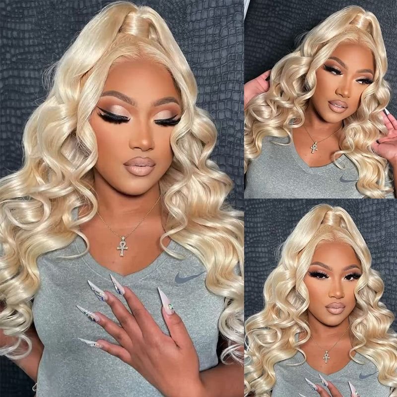 Wholesale 40 Inch Blonde Body Wave Human Hair Wigs 13X4 Hd Transparent 613 Lace Front Wigs