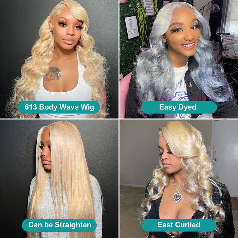 Wholesale 40 Inch Blonde Body Wave Human Hair Wigs 13X4 Hd Transparent 613 Lace Front Wigs