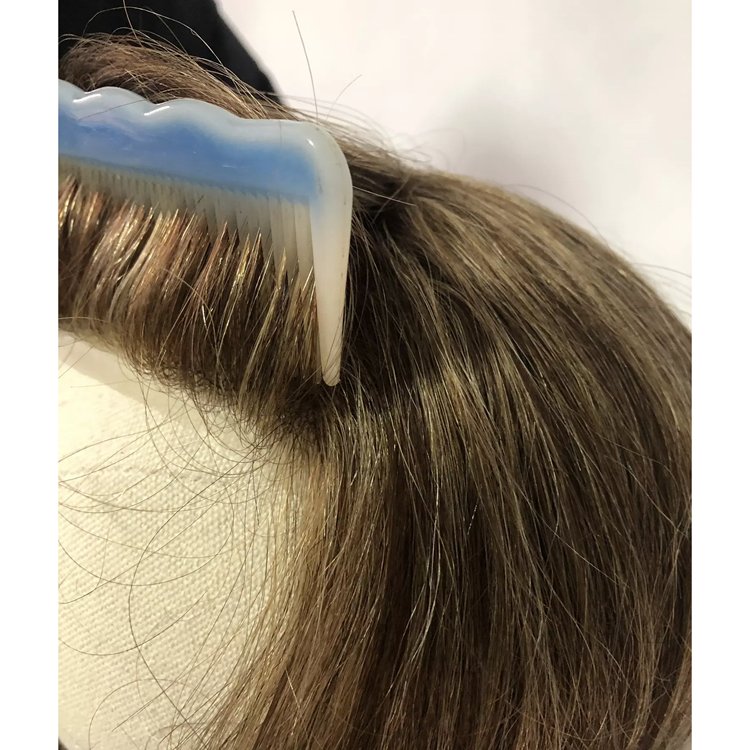 2023 fashion Light Hair thin skin PU V-loop injection 16 inches 100% Human Hair Women Wig 4P27 Skin Toupee