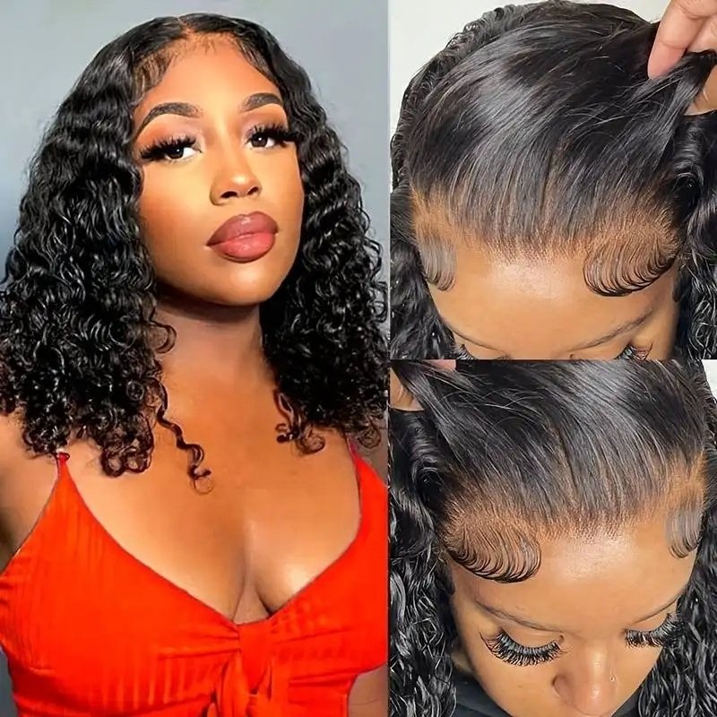 Sale Bouncy Curl Wave Natural Color Human Hair Wigs With Bangs Peruvian Remy Fumi Curls Short Bob Egg Curls Glueless Wigs