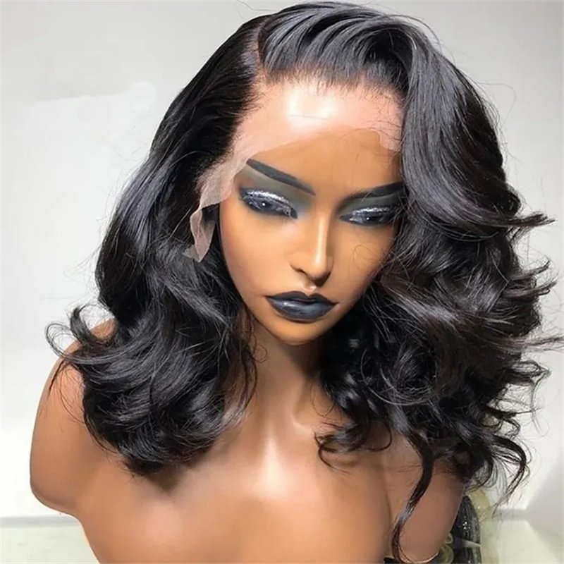 Sale Bouncy Curl Wave Natural Color Human Hair Wigs With Bangs Peruvian Remy Fumi Curls Short Bob Egg Curls Glueless Wigs