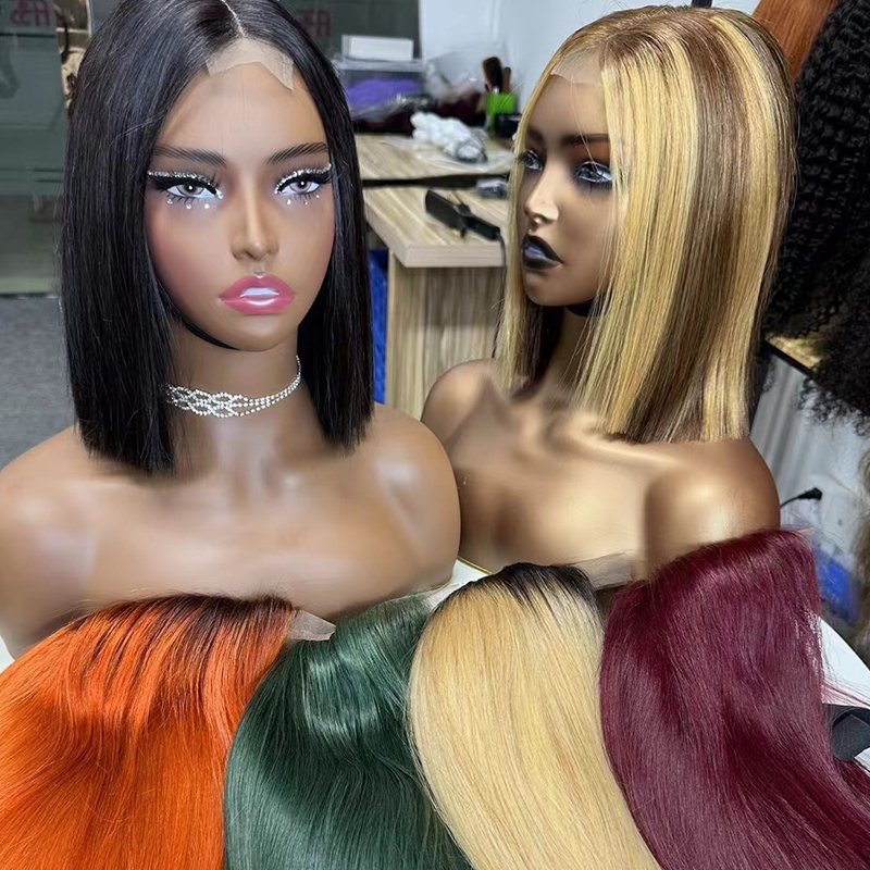 Letsfly Kim K 2x6 Lace Closure Bob Wigs Raw Virgin Hair Wholesale Customize Color Hair For Black Woman