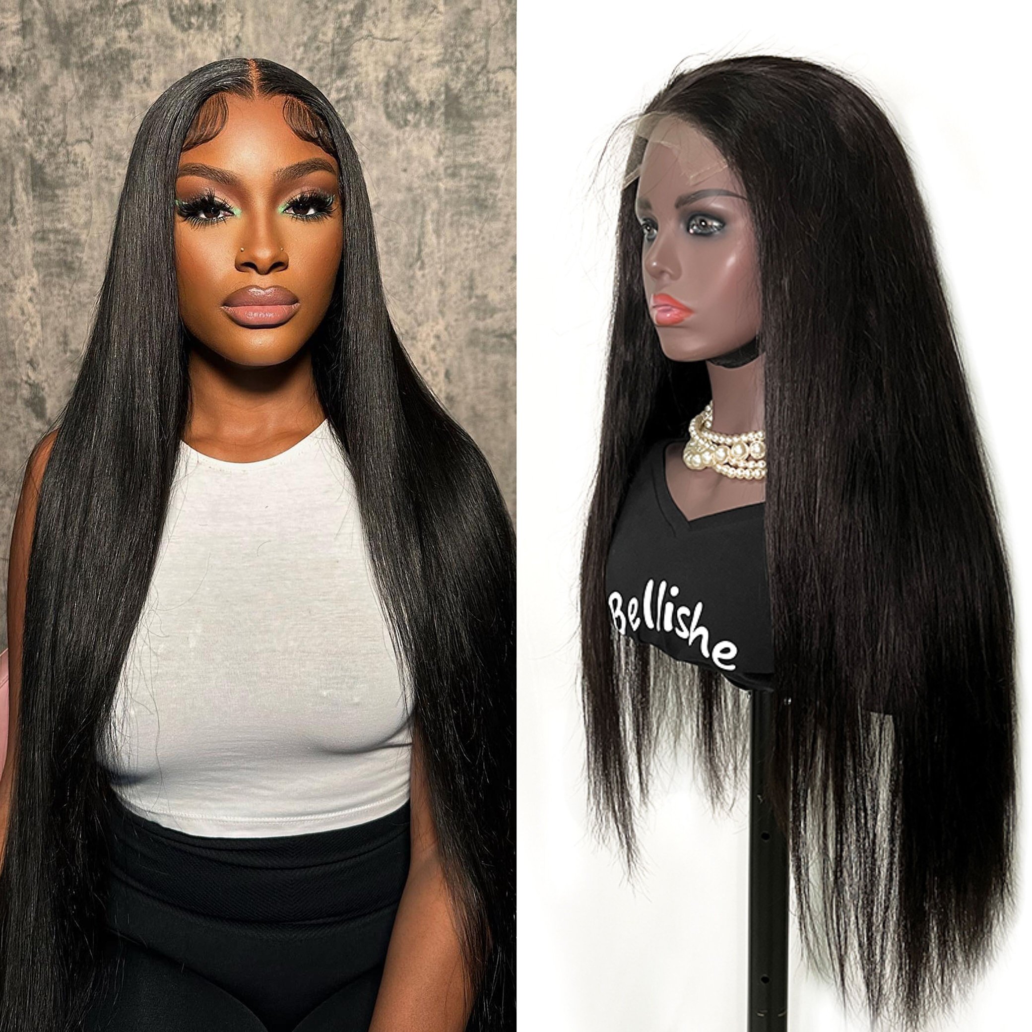 Bellishe Original Double Drawn Real Brazilian Lace Frontal Wigs Women Vietnam Hair Wigs Bone Straight Lace Human Hair Wig