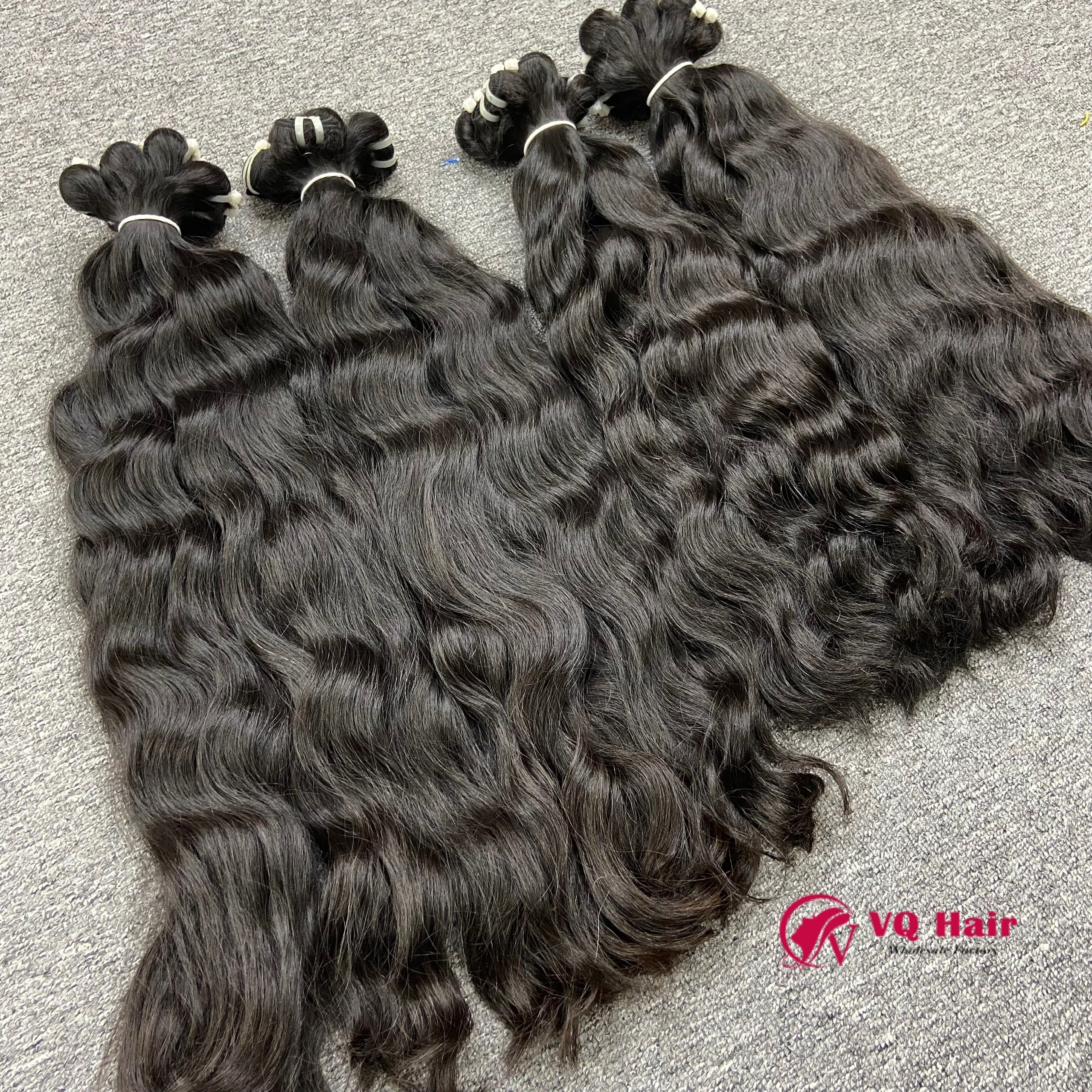Top Wholesale Raw Natural Wavy Hair Cambodian and Vietnamese Virgin Natural Wave Hair Best Price Cuticle Aligned Human Hair