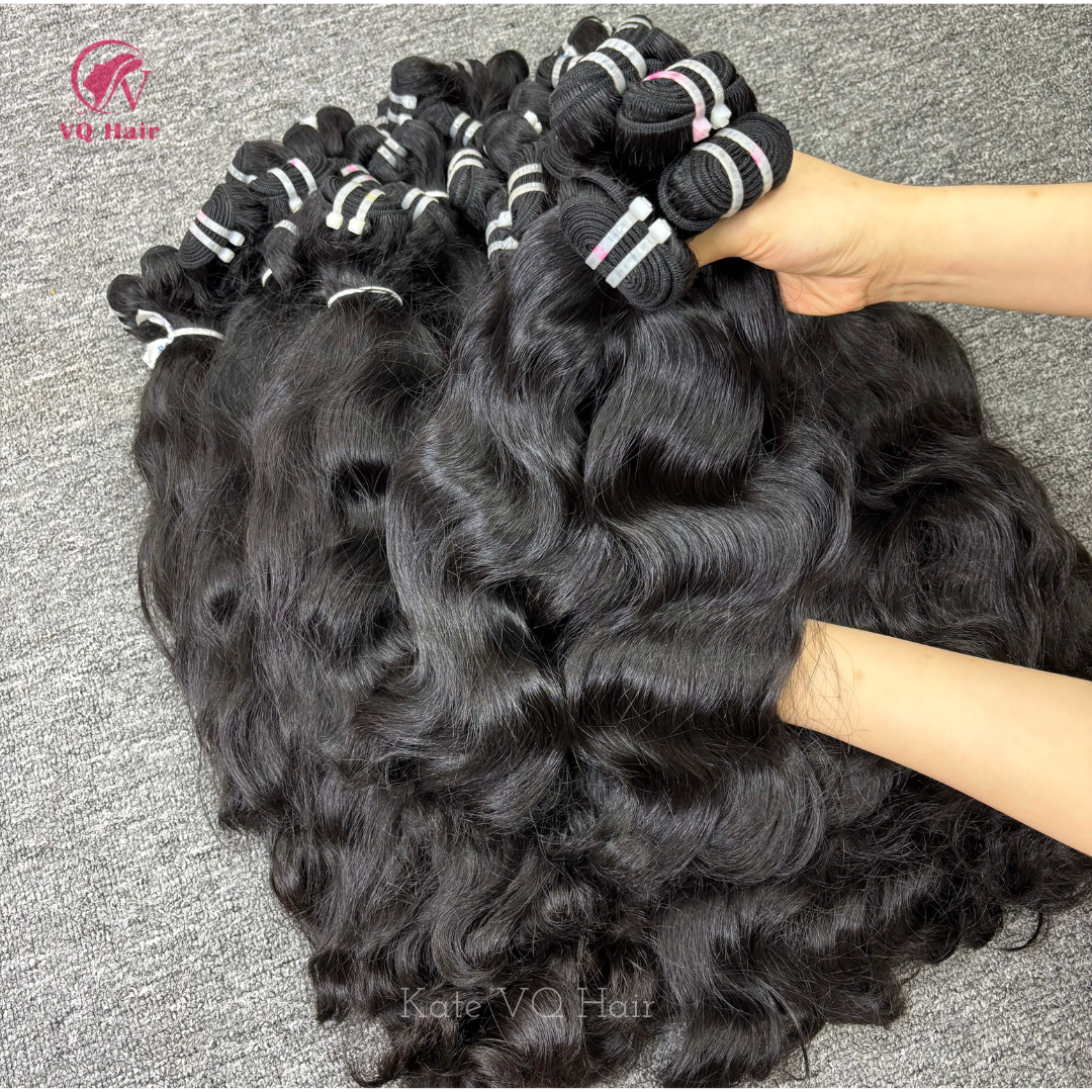 Top Wholesale Raw Natural Wavy Hair Cambodian and Vietnamese Virgin Natural Wave Hair Best Price Cuticle Aligned Human Hair