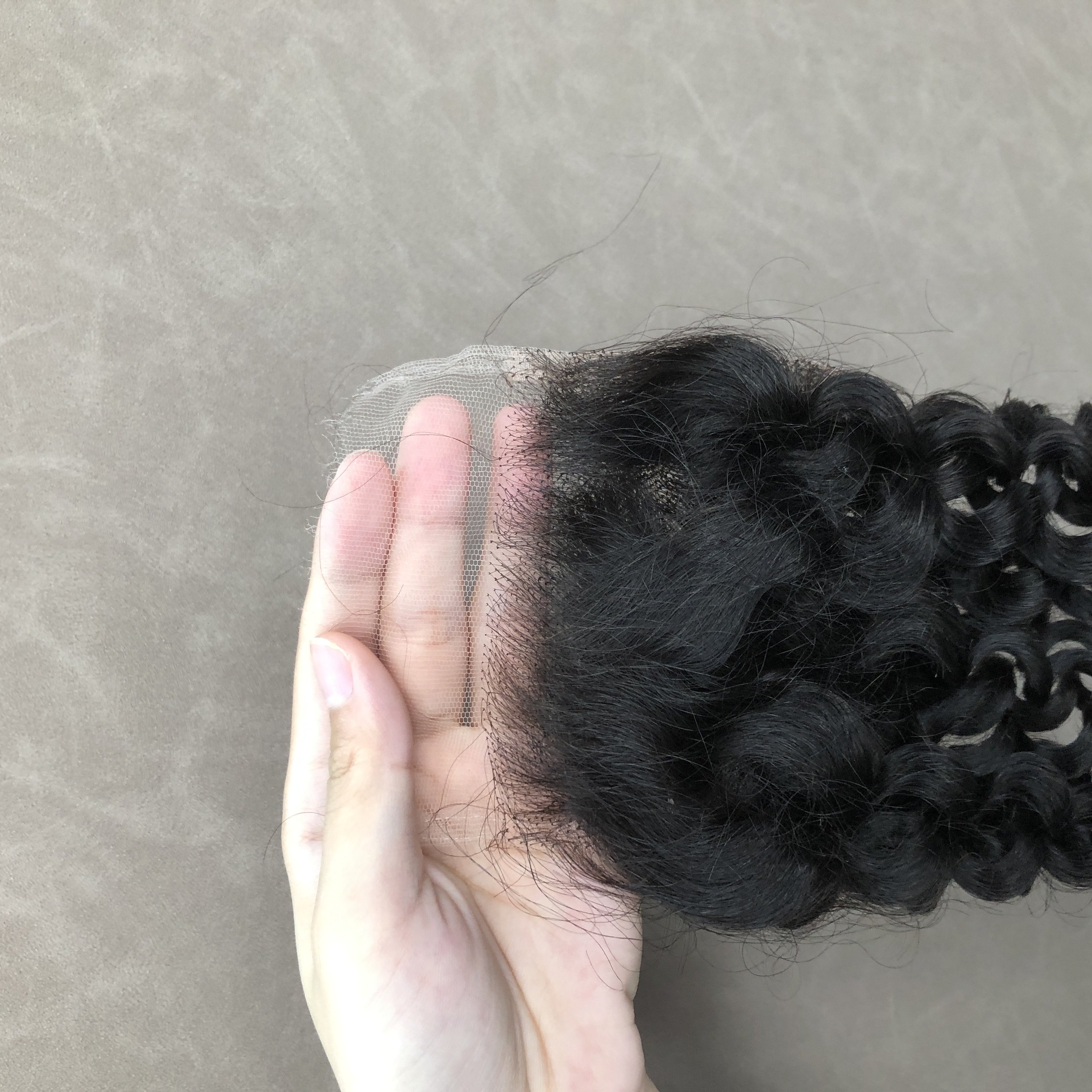High Quality HD Lace closure 5*5 pixie curl natural Color 100% Human Hair peruvian wigs wendor wholesale virgin human hair