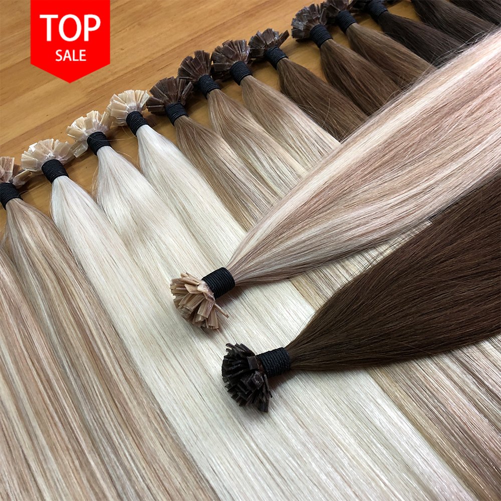 Cuticle Remy Aligned Human Hair Bond U I Keratin Flat Tip Hair Extensions