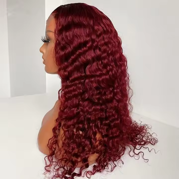 Red 99J Burgundy Lace Front Wig 13 X4 Straight Human Hair Wigs Human Hair Colored Transparent Hd Frontal Wig