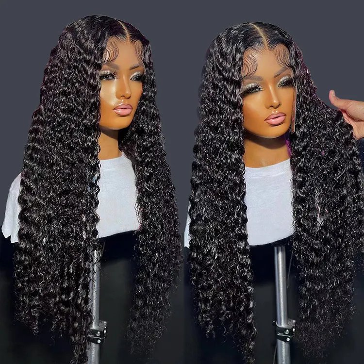 Wholesale Virgin 13x4 Lace Front Wig 100% Brazilian Transparent Hd Lace Water Wave Glueless Human Hair Wigs For Black Women