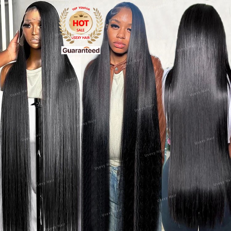 40 inch Glueless Frontal Wigs Human Hair 13x6 Full Hd Transparent Lace Front Wig Natural Raw Indian Hair Wigs For Black Women