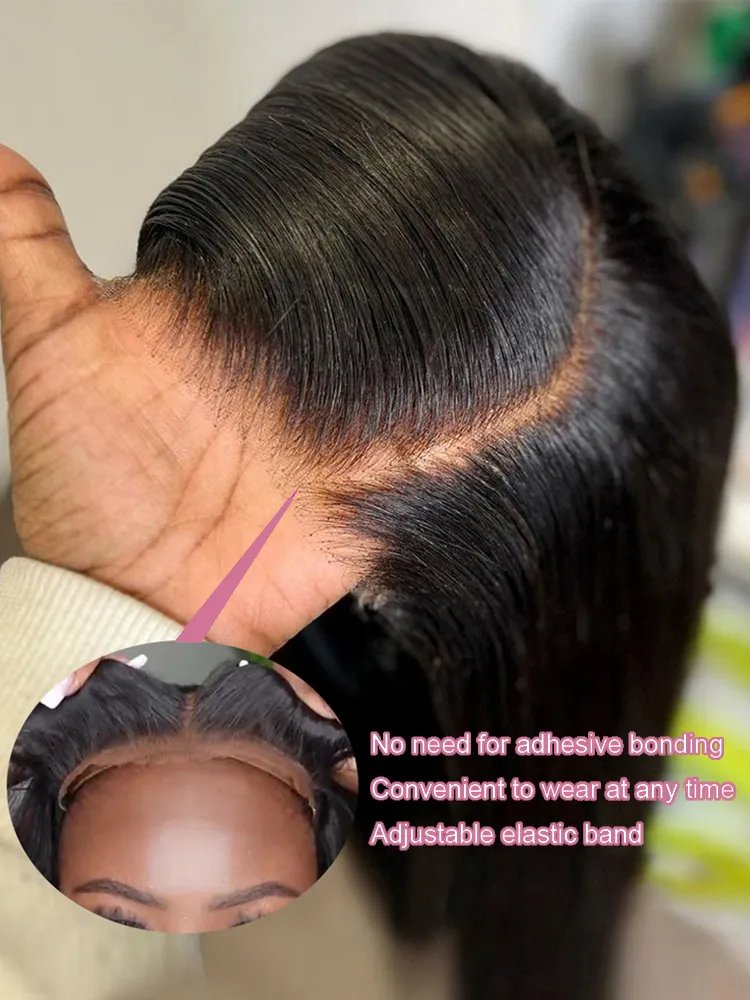 40 inch Glueless Frontal Wigs Human Hair 13x6 Full Hd Transparent Lace Front Wig Natural Raw Indian Hair Wigs For Black Women