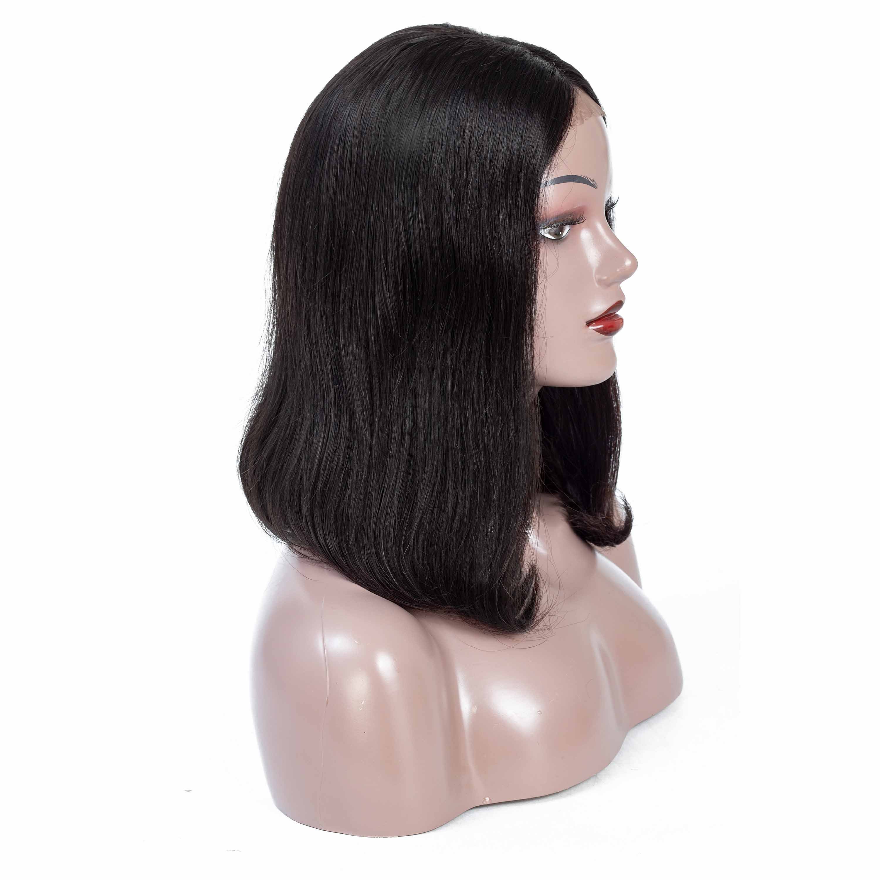 Virgin Brazilian Remy Hair 4X4 Lace Closure Short Human Hair Wigs Straight Wave Bob For Black Women