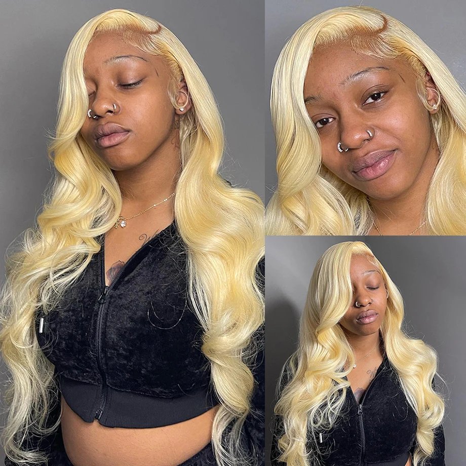 Factory Price Raw Cambodian Human Hair Wig Wholesale Cheap #613 Color Blonde Wig For Black Women Transparent Lace Frontal Wig