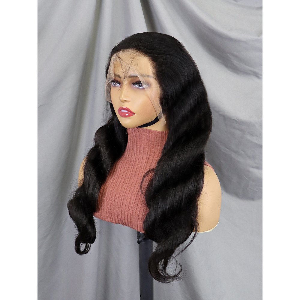 13x4 HD Transparent Body Wave Lace Front Black Women 180 Density 12-34 Inch Pre-Plucked Human Hair Long 12-34 Inch Lace Front