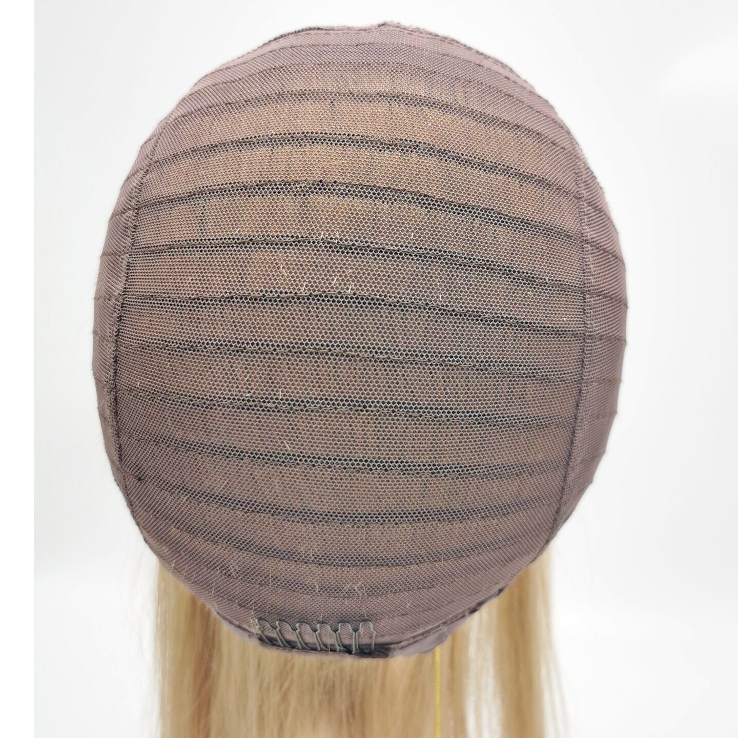 XMH Ombre Blonde Human Hair Wig with Bangs Honey Blonde Wigs with Natural Black Roots 1B/27 Two Toned Glueless Wigs for Women