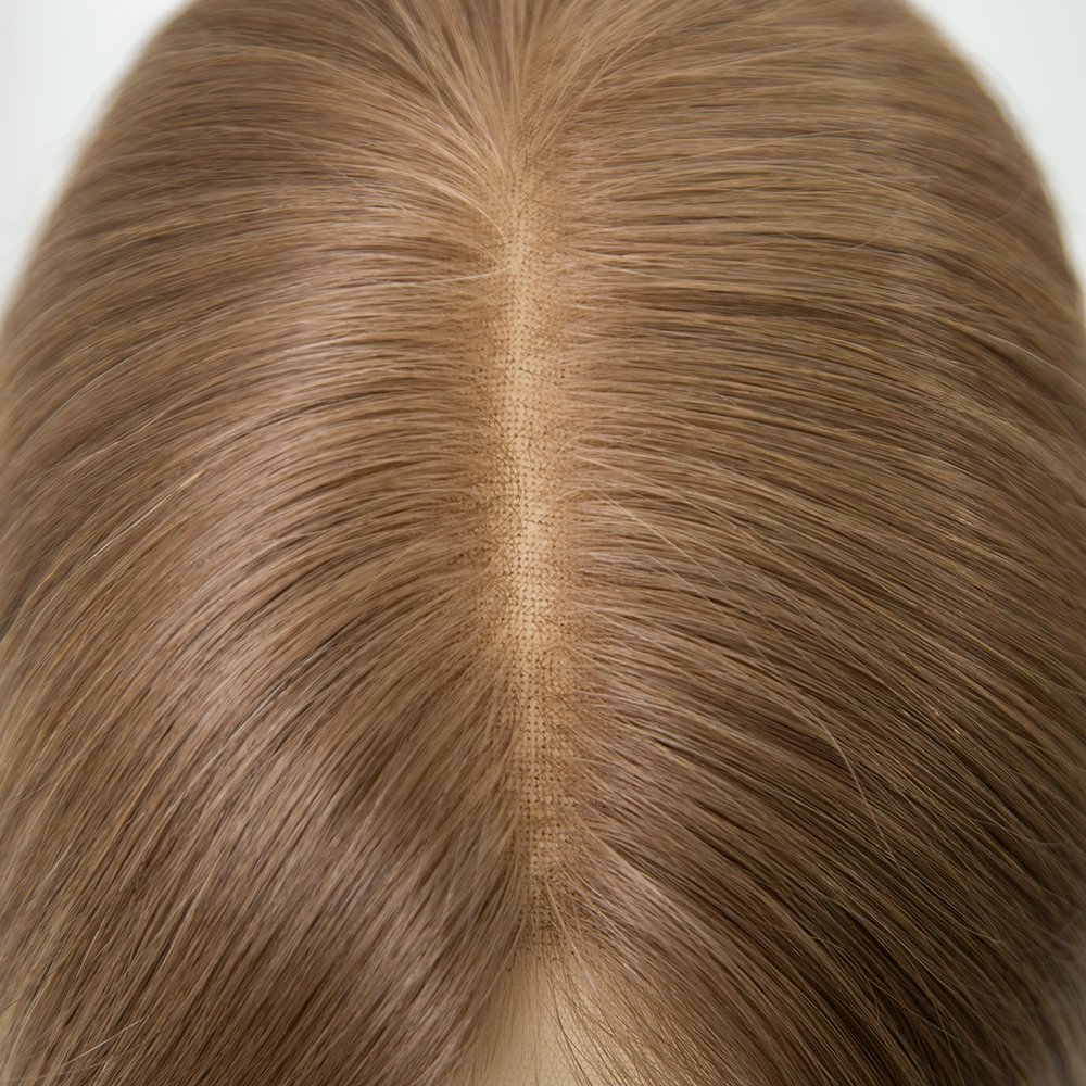 Selling 100% Human Hair Wigs 20 inch European Virgin Hair Highlight Color 5" Hd Single Knots Top Wig For White Women