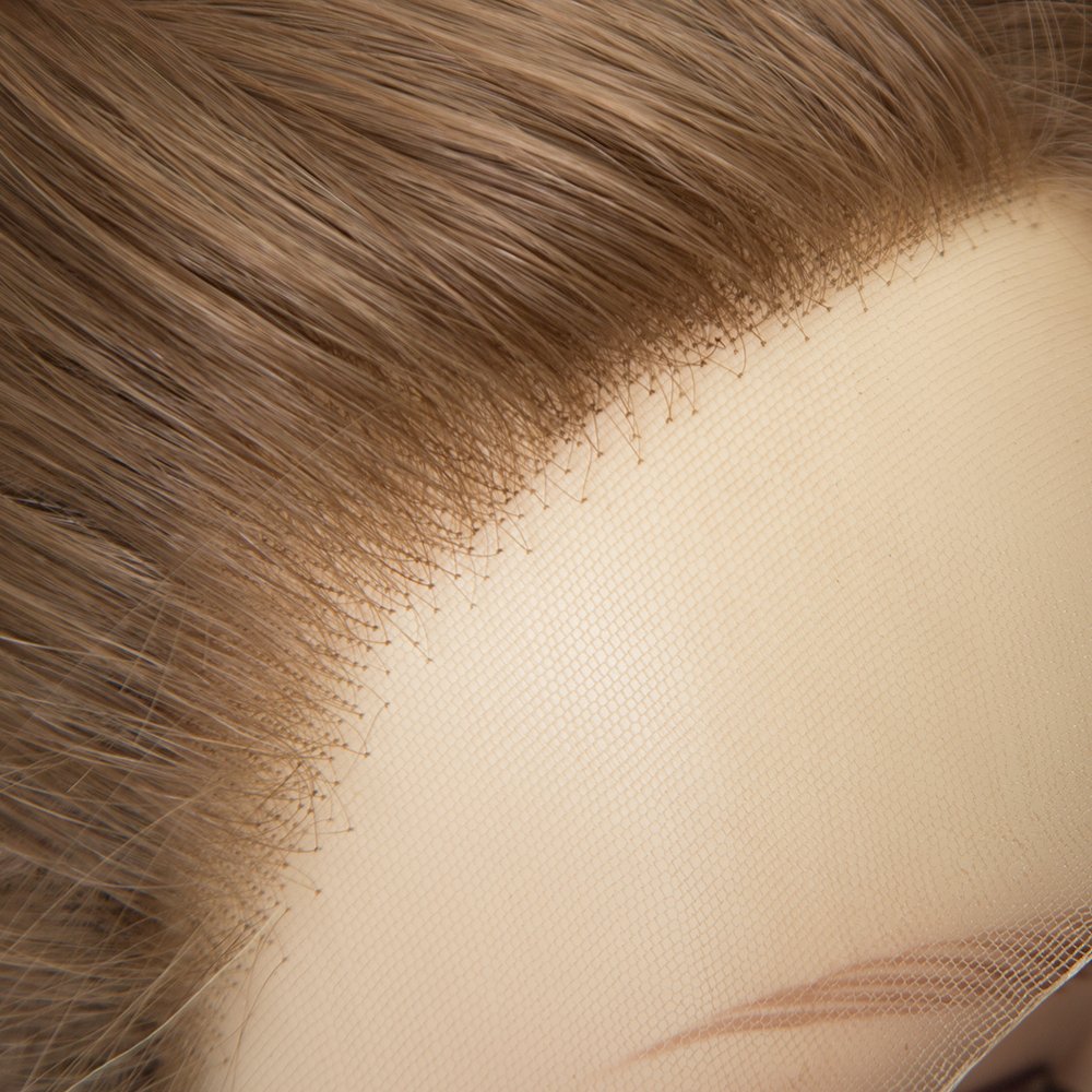 Selling 100% Human Hair Wigs 20 inch European Virgin Hair Highlight Color 5" Hd Single Knots Top Wig For White Women