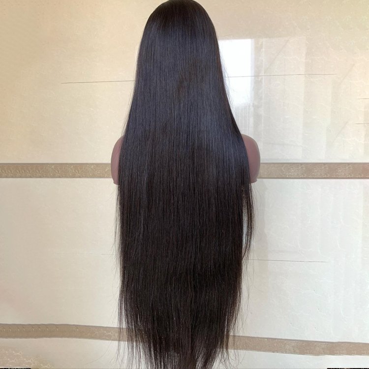 Wholesale 100% Natural Wigs vendor Wigs silk Straight Virgin Hair Lace Frontal Human Hair Wigs For Black Women