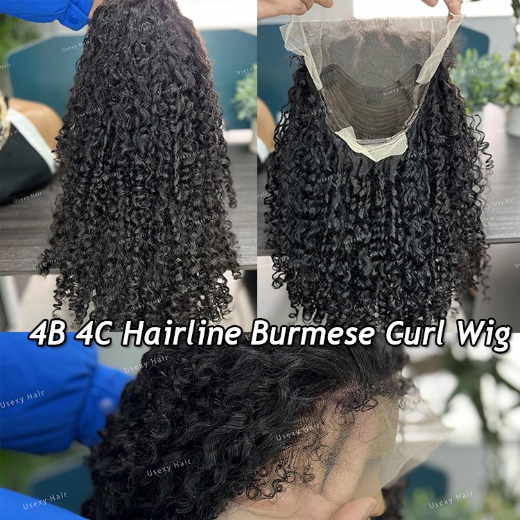 Wholesale Afro Kinky Curly 13x4 Pre Plucked Lace Wigs 4B 4C Hair lines Peruvian pre pluck Burmese curl hd lace human hair wigs