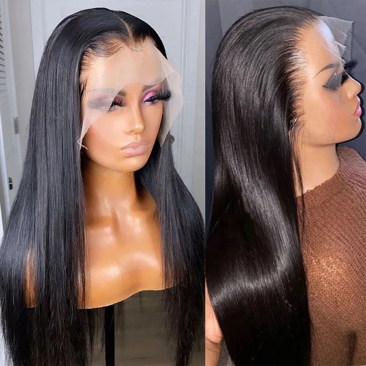 beautytown wigs and straight human hair wigs 13x4 lace front wig brown