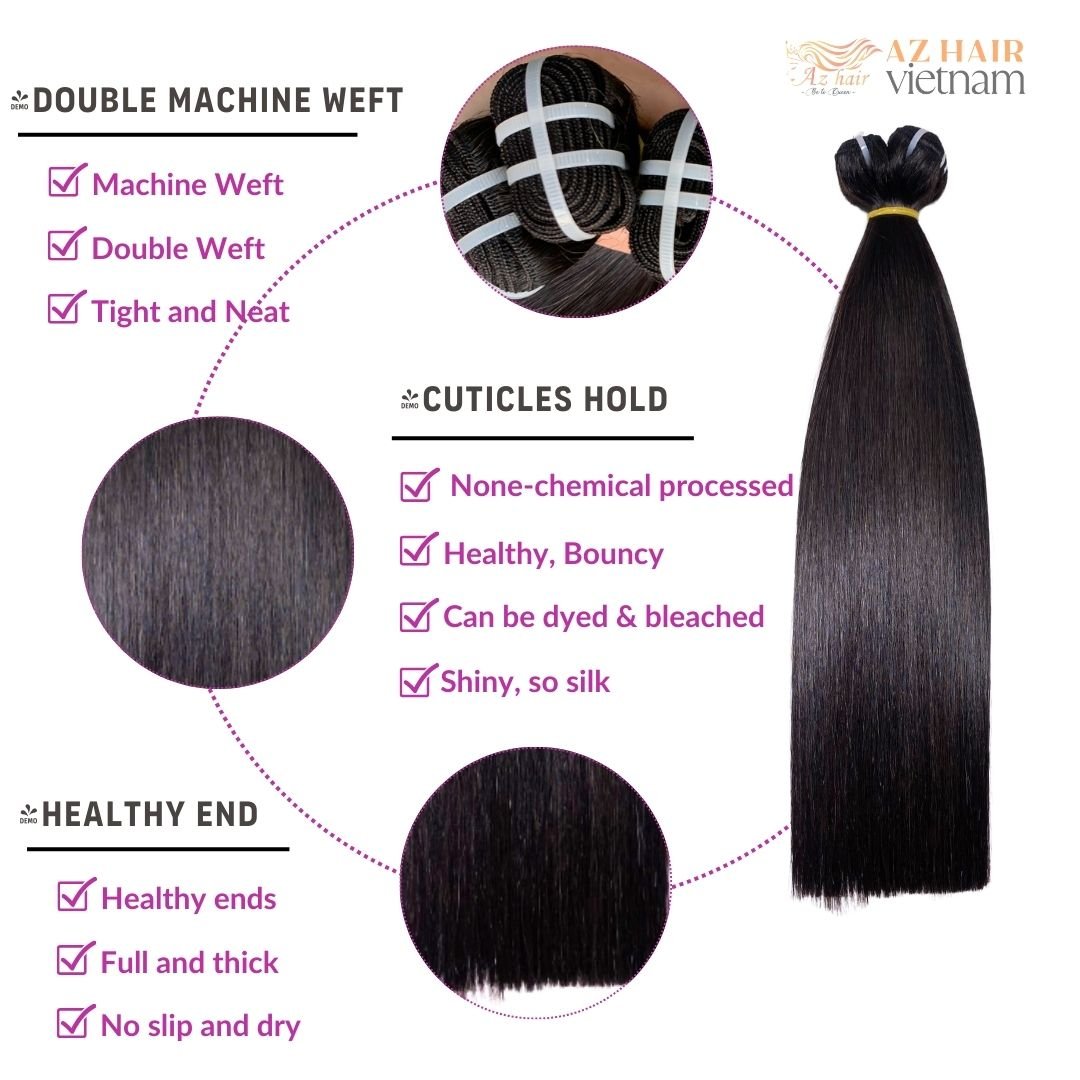 Premium SDD Raw Vietnamese Bone Straight Black Available Length Upto 100cm - 40 Inches Get Free Sample Hair Bundle