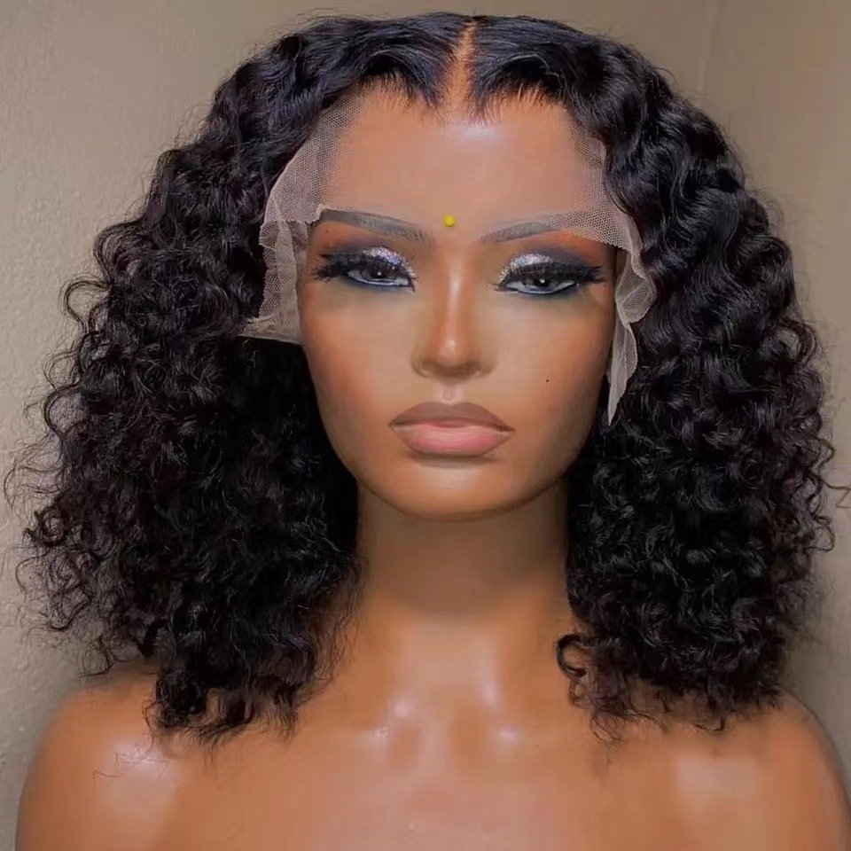Natural Lace Front Afro Wave Short Bob Wigs Brazilian Human Hair Wig HD Lace Frontal Wigs