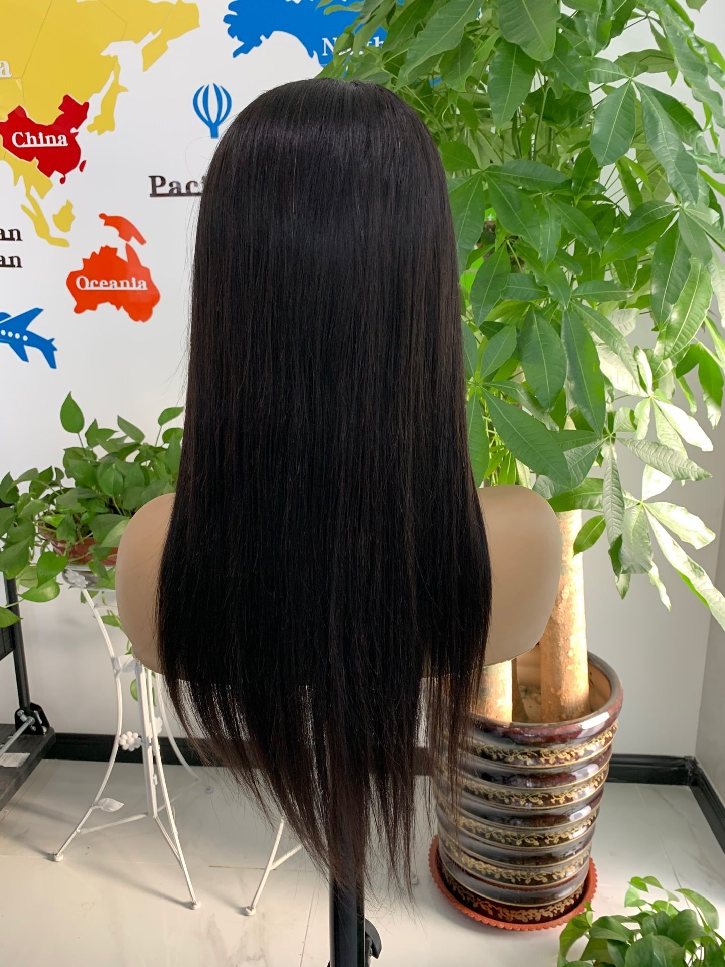 Paseoshipping Large Stock Full Lace Wig Supplier 100% Raw Virgin Cuticle Aligned Human Hair Wigs Black 1 Piece Brazilian Hair