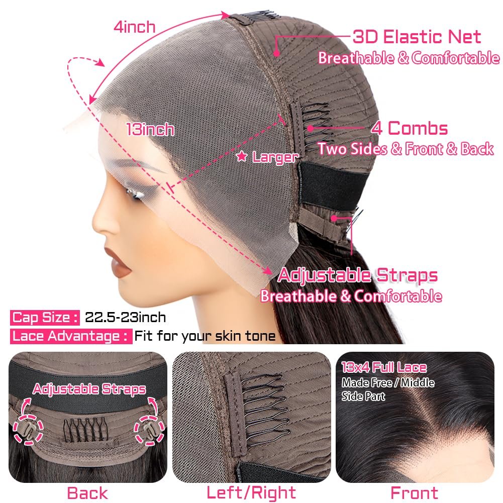 180 Density HD Transparent Lace Front wig 28 Inch 13x4 Human Hair Wigs Pre-Plucked Bleached Knots Wigs human hair lace front