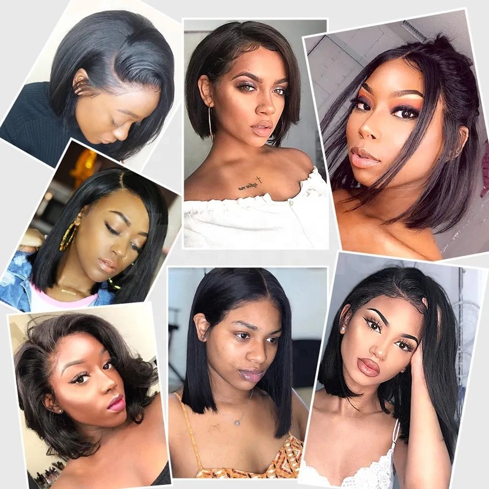 Cheap Straight Short Bob Wig Natural Human Hair Hd Full Transparent Lace Front Wig Raw Indian Virgin Human Hair Lace Frontal Wig