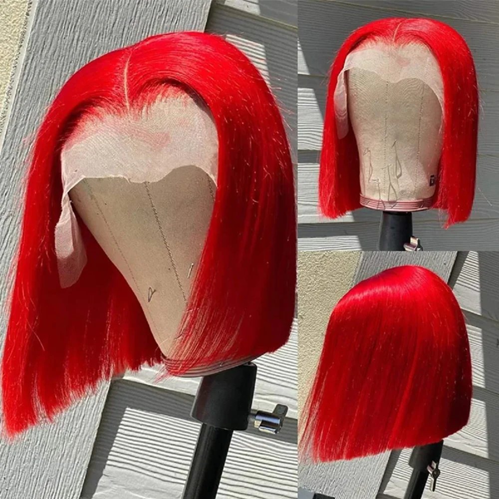 13x4 613 Blonde Bob Hair Human Hair Lace Frontal Wig Brazilian Straight Wig colorful Human Hair Wig for Women