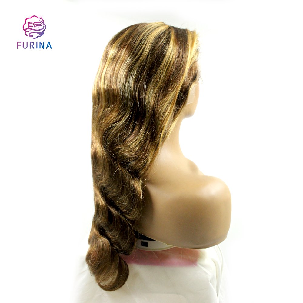 Furina Afro color body wave hd lace front pre plucked 13*4 lace 20 inch human hair wigs for black women