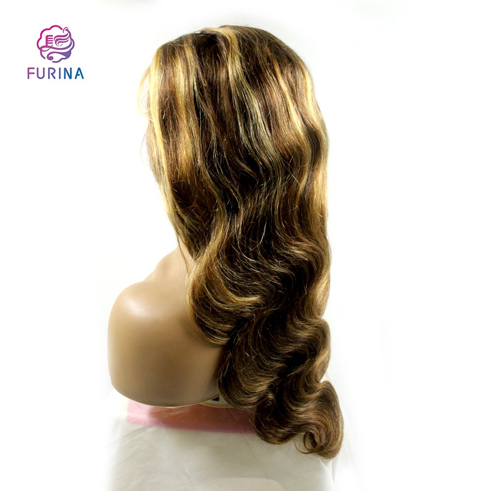 Furina Afro color body wave hd lace front pre plucked 13*4 lace 20 inch human hair wigs for black women