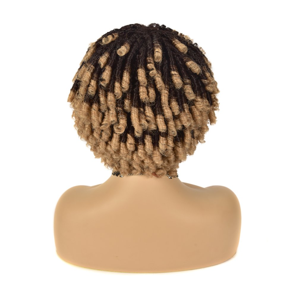 Hot Selling Cheap Human Hair Wigs for Black Women African Short Dreadlocks Wig Faux Locs Crochet Hair Ombre Blonde Braided Wigs