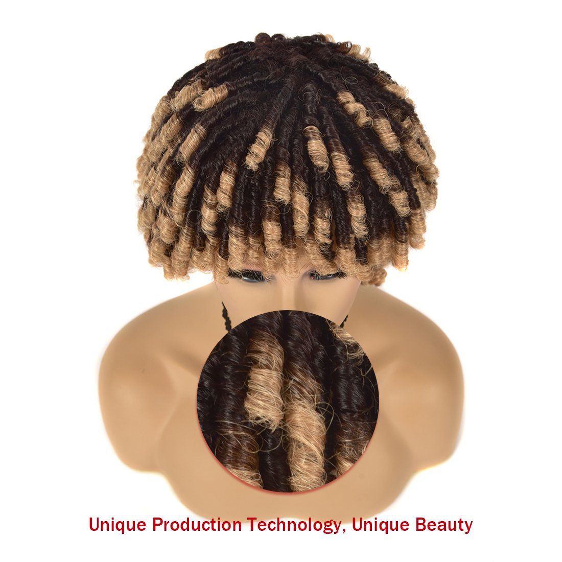 Hot Selling Cheap Human Hair Wigs for Black Women African Short Dreadlocks Wig Faux Locs Crochet Hair Ombre Blonde Braided Wigs