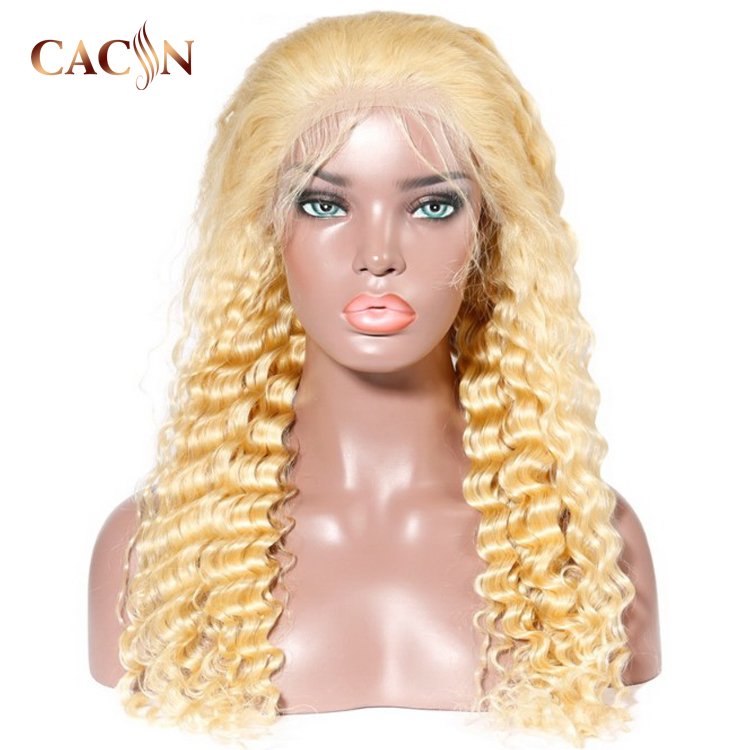 40 inch long honey blonde bodywave virgin human hair wigs, 613 curly cuticle aligned glueless natura full hd lace front wig