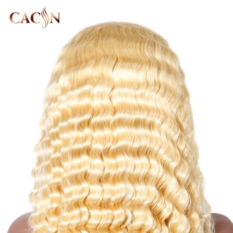 40 inch long honey blonde bodywave virgin human hair wigs, 613 curly cuticle aligned glueless natura full hd lace front wig