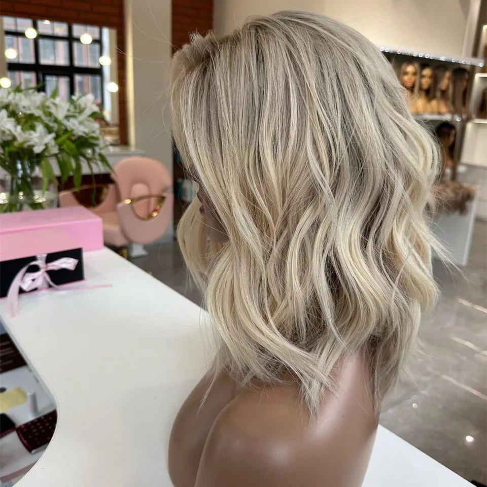 Vietnam Hair Blonde Straight Bob Wigs European Human Hair Wigs Cuticle Aligned 360 13x4 Lace Front Wig
