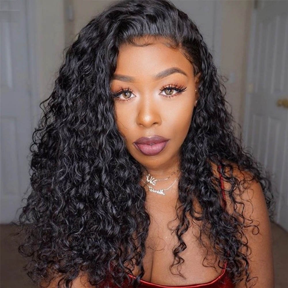 HD Lace Full Virgin Brazilian Human Hair Wigs Deep Wave Curly Transparent Lace Front Human Hair Wigs for Black Women
